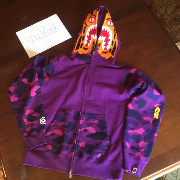 Purple Bape funthera militia Tiger shark camo Jackets Coats
